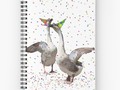 * ' Confetti and Streamers Celebrating Geese ' Spiral Notebook by Gravityx9 * Available in…