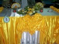 Table Skirting yellow and white