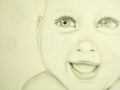 Sketch of a baby laughing