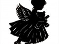 Silhouette cutting of child angel