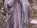 Virgin Mary In Pere Lachaise, Statue In Graveyard Paris Cemetery